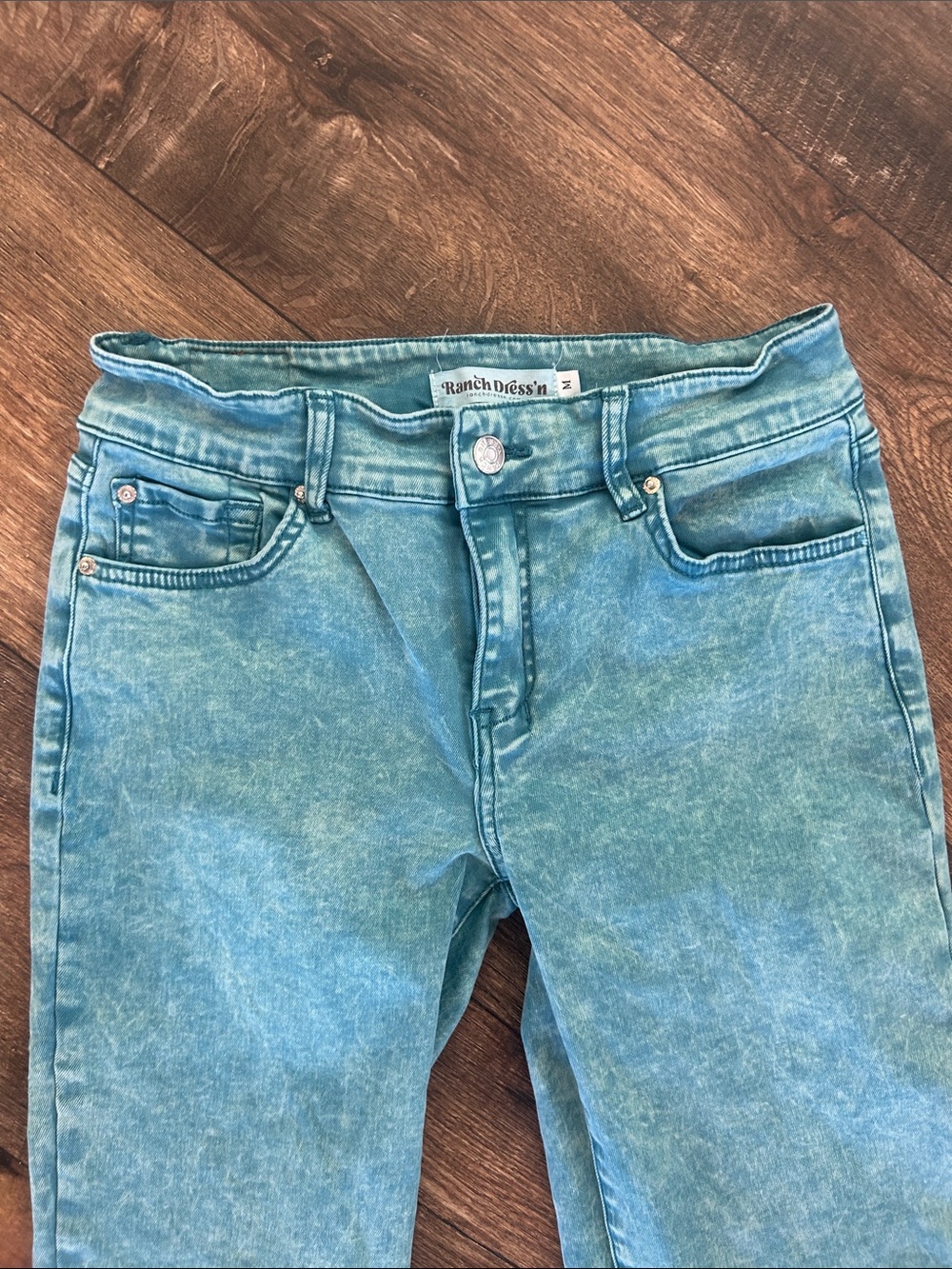 Ranch Dress'n Teal Wide-Leg Jeans